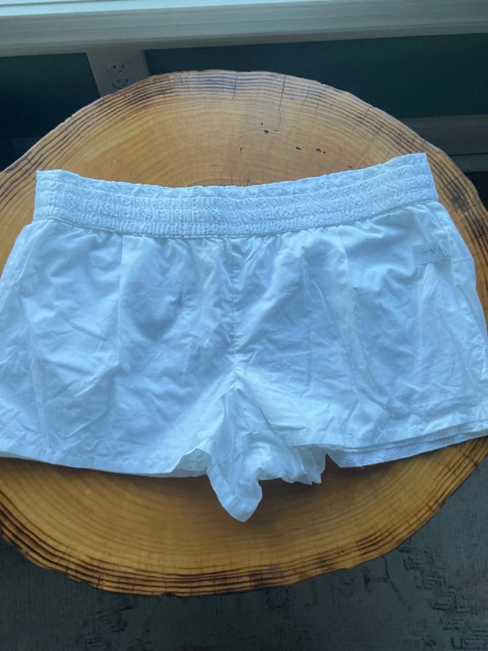 Loft White Eyelet Shorts with Drawstring XL